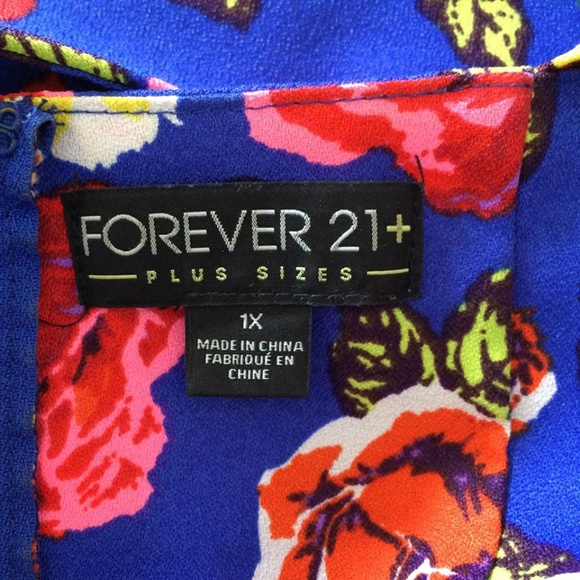Forever21+ Blue/Pink Floral Summer Dress - size 1X - Picture 6 of 6